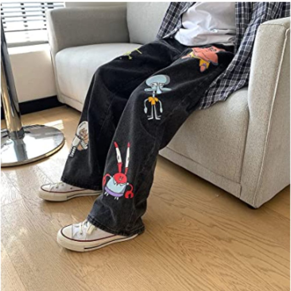 Wacky SpongeBob SquarePants -Inspired Jeans S/M 🩷